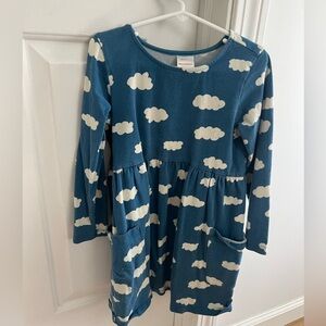 Girls hanna Anderson size 6/7 long sleeve blue cloud dress